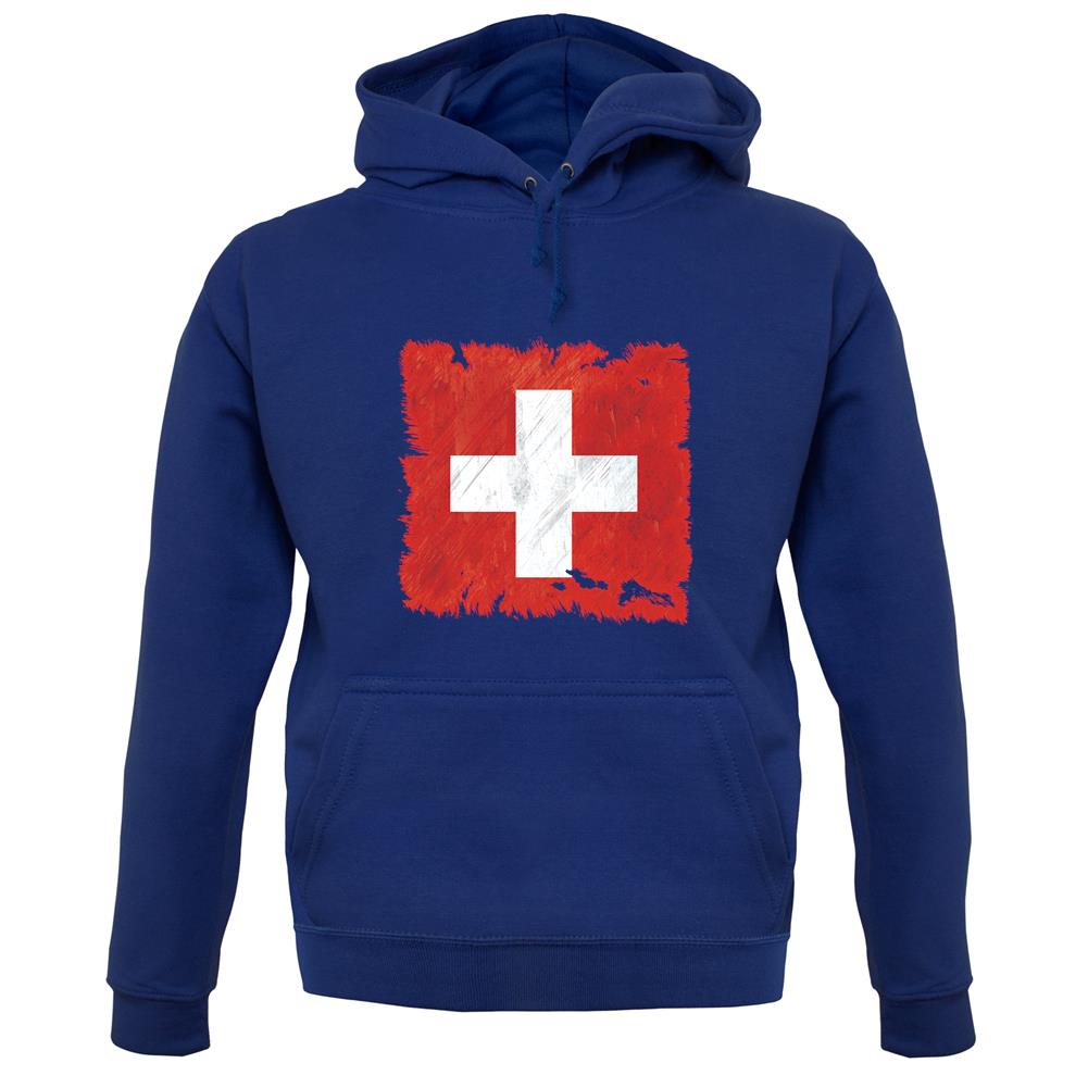 Switzerland Grunge Style Flag unisex hoodie