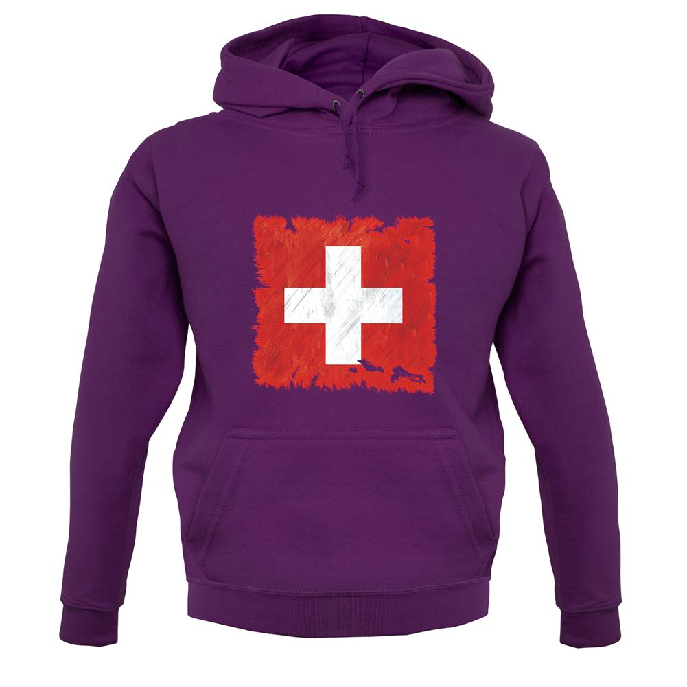 Switzerland Grunge Style Flag unisex hoodie