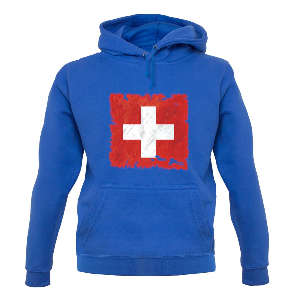 Switzerland Grunge Style Flag unisex hoodie