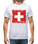 Switzerland Grunge Style Flag Mens T-Shirt