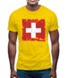 Switzerland Grunge Style Flag Mens T-Shirt