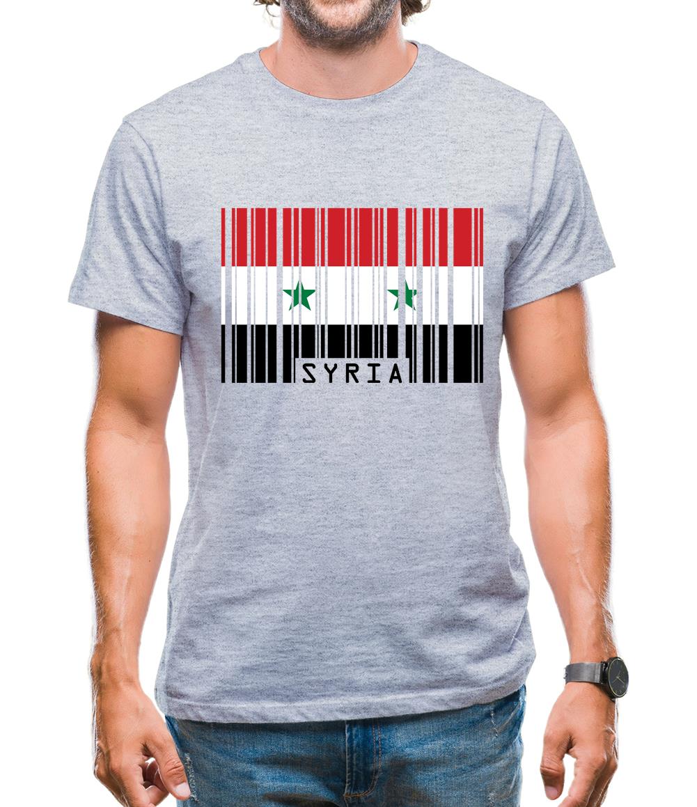 Syria Barcode Style Flag Mens T-Shirt