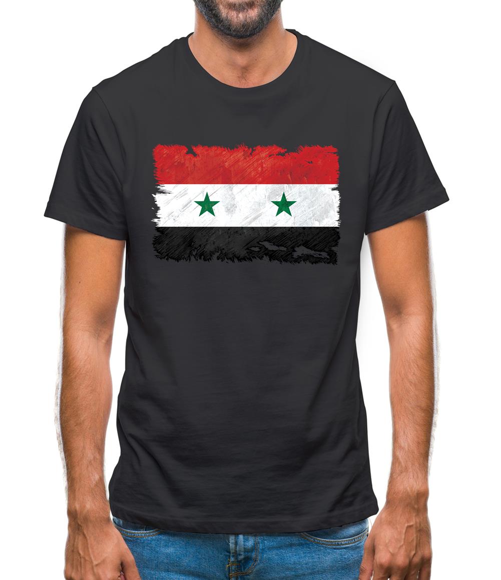 Syria Grunge Style Flag Mens T-Shirt