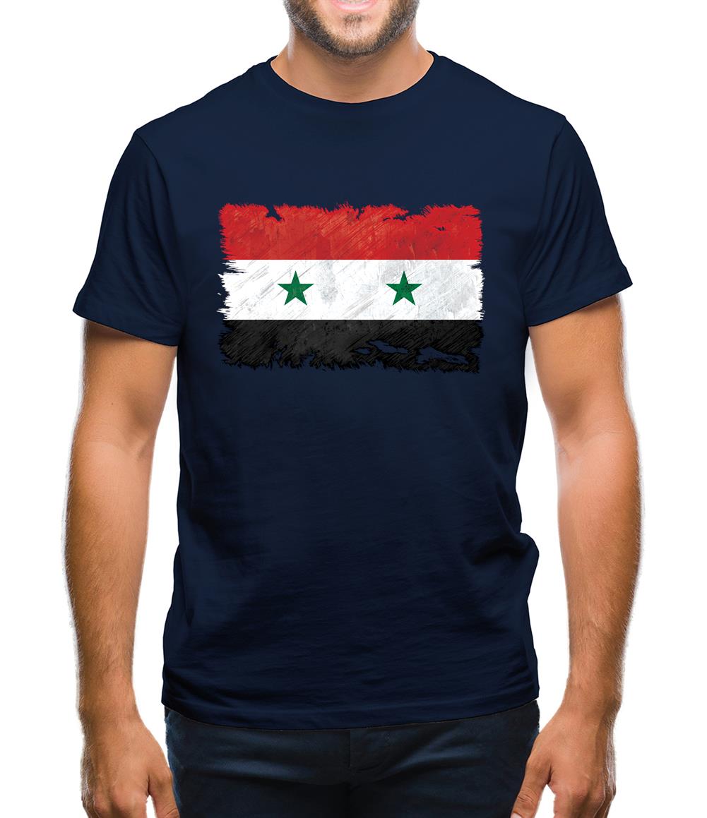 Syria Grunge Style Flag Mens T-Shirt