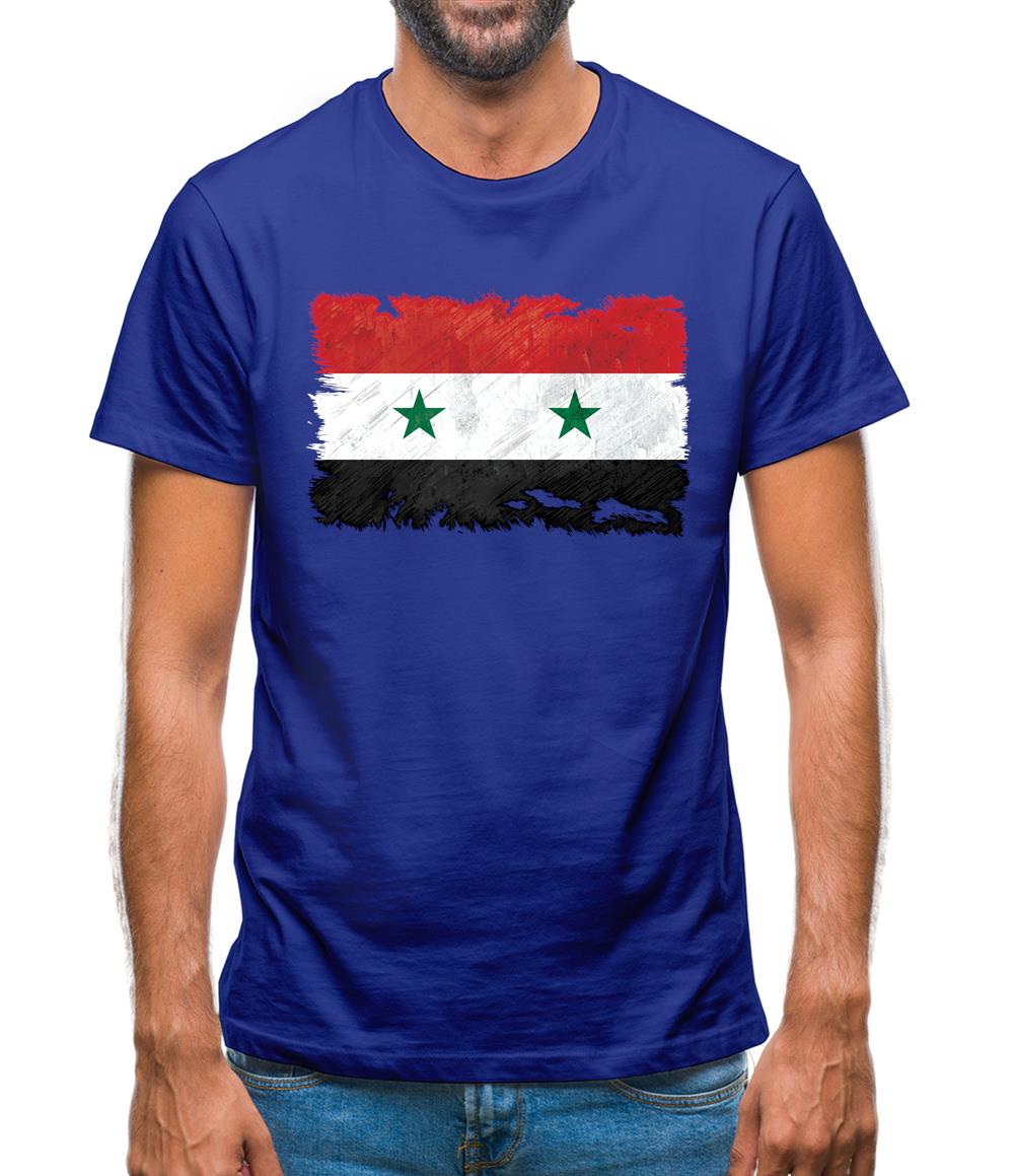 Syria Grunge Style Flag Mens T-Shirt