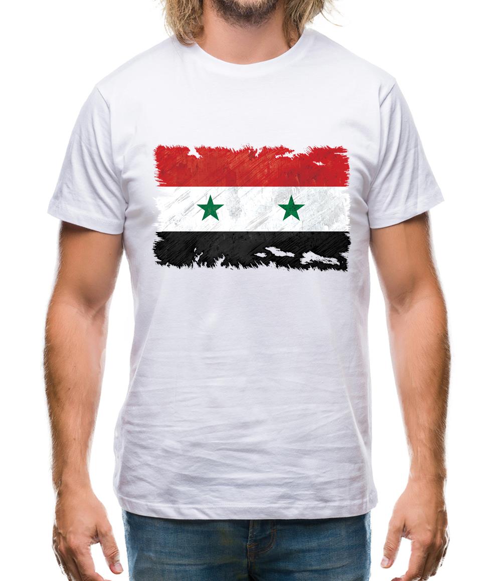 Syria Grunge Style Flag Mens T-Shirt