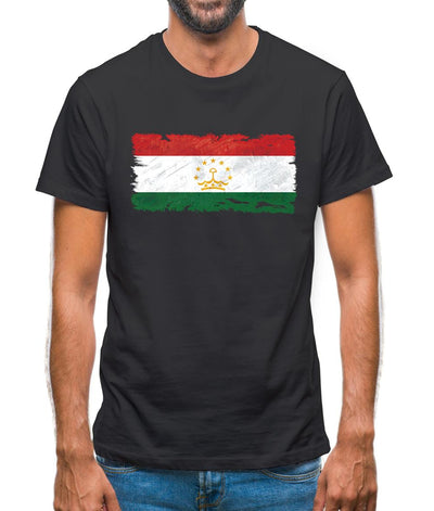 Tajikistan Grunge Style Flag Mens T-Shirt