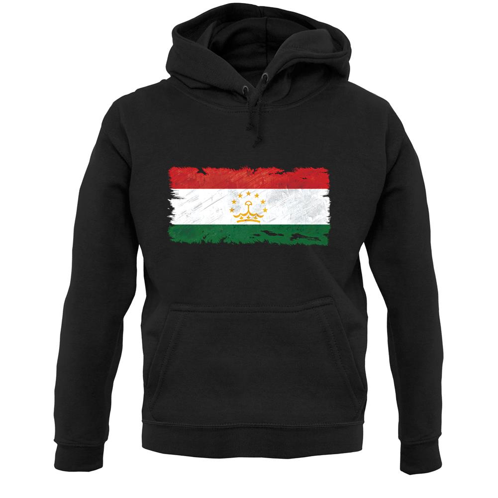 Tajikistan Grunge Style Flag Unisex Hoodie