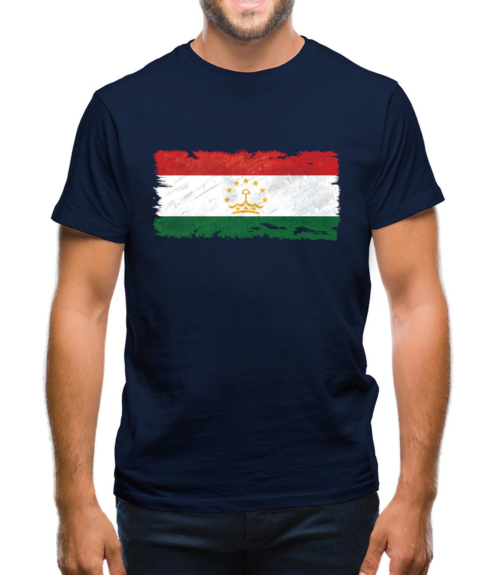 Tajikistan Grunge Style Flag Mens T-Shirt
