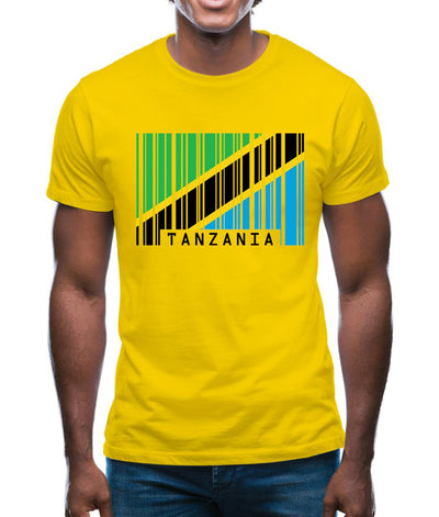 Tanzania Barcode Style Flag Mens T-Shirt