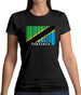 Tanzania Barcode Style Flag Womens T-Shirt