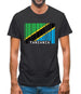 Tanzania Barcode Style Flag Mens T-Shirt