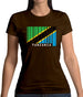 Tanzania Barcode Style Flag Womens T-Shirt