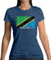 Tanzania Barcode Style Flag Womens T-Shirt