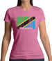 Tanzania Barcode Style Flag Womens T-Shirt