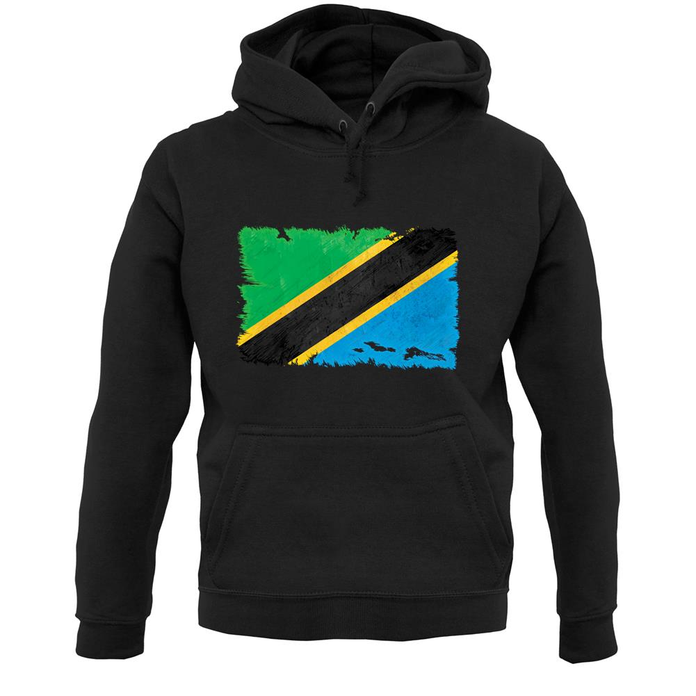 Tanzania Grunge Style Flag Unisex Hoodie