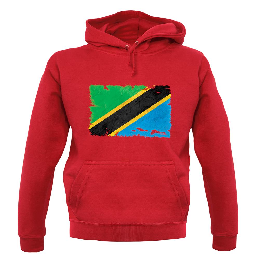 Tanzania Grunge Style Flag unisex hoodie