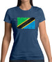 Tanzania Grunge Style Flag Womens T-Shirt
