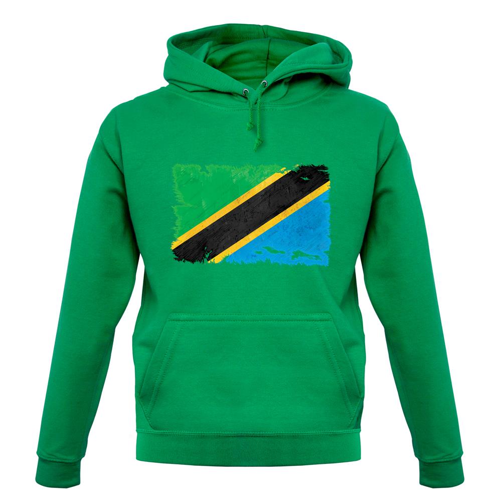 Tanzania Grunge Style Flag unisex hoodie