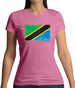 Tanzania Grunge Style Flag Womens T-Shirt