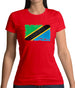 Tanzania Grunge Style Flag Womens T-Shirt