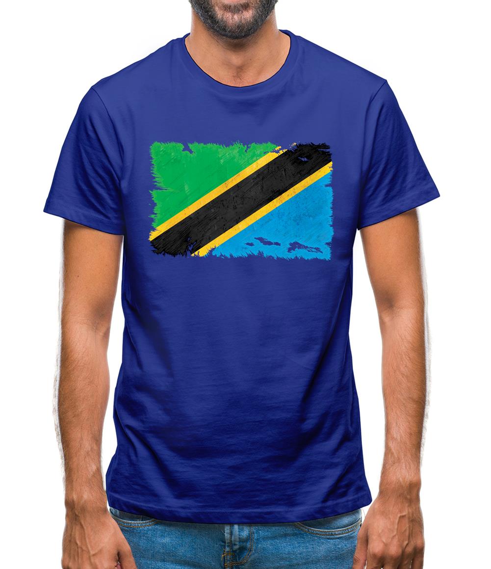 Tanzania Grunge Style Flag Mens T-Shirt