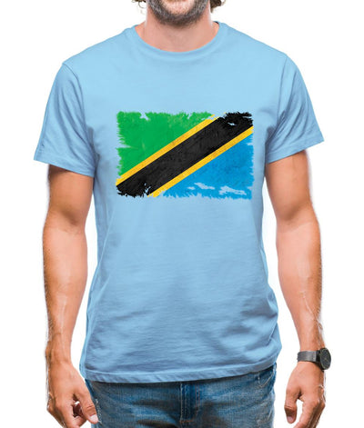 Tanzania Grunge Style Flag Mens T-Shirt