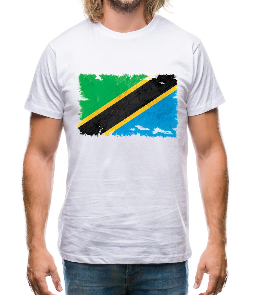 Tanzania Grunge Style Flag Mens T-Shirt