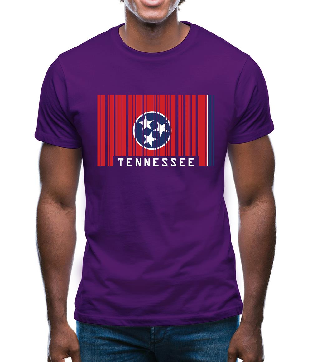 Tennessee Barcode Style Flag Mens T-Shirt