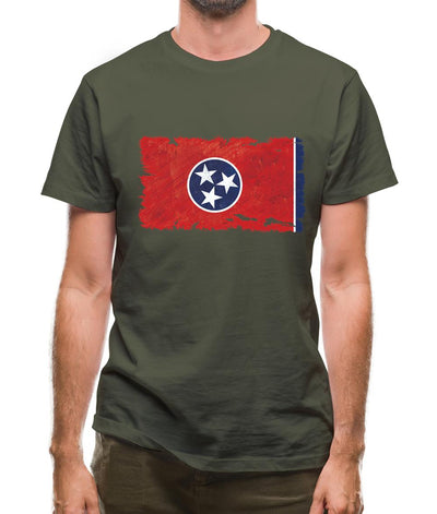 Tennessee Grunge Style Flag Mens T-Shirt