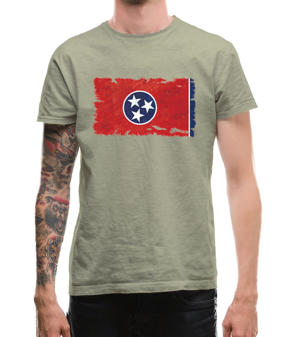 Tennessee Grunge Style Flag Mens T-Shirt