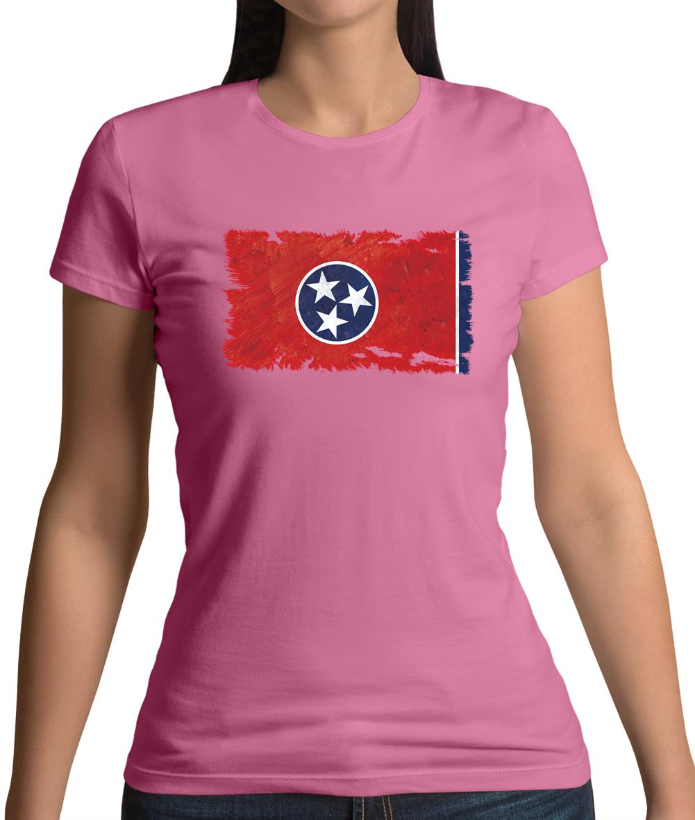 Tennessee Grunge Style Flag Womens T-Shirt