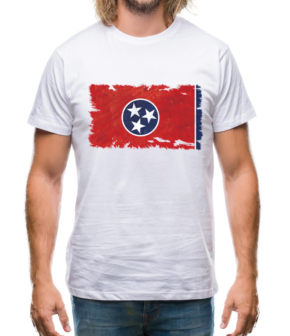 Tennessee Grunge Style Flag Mens T-Shirt