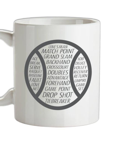 Tennis Word Ball Ceramic Mug