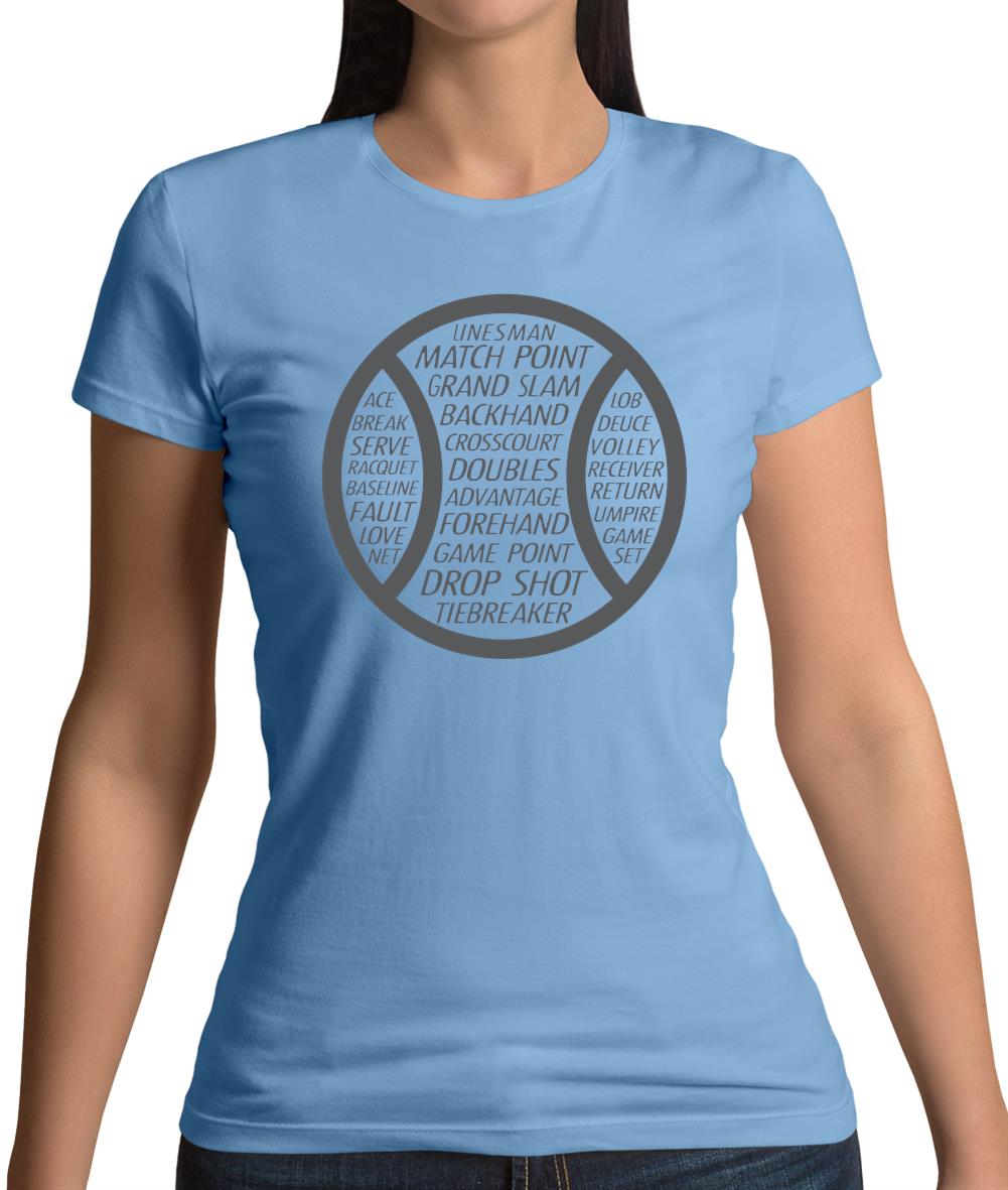 Tennis Word Ball Womens T-Shirt