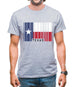 Texas Barcode Style Flag Mens T-Shirt