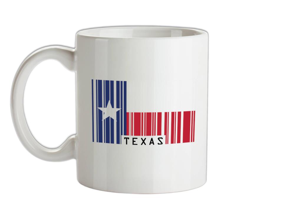 Texas Barcode Style Flag Ceramic Mug