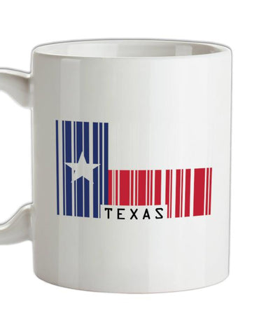 Texas Barcode Style Flag Ceramic Mug