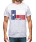 Texas Barcode Style Flag Mens T-Shirt