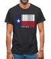 Texas Barcode Style Flag Mens T-Shirt