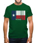 Texas Barcode Style Flag Mens T-Shirt