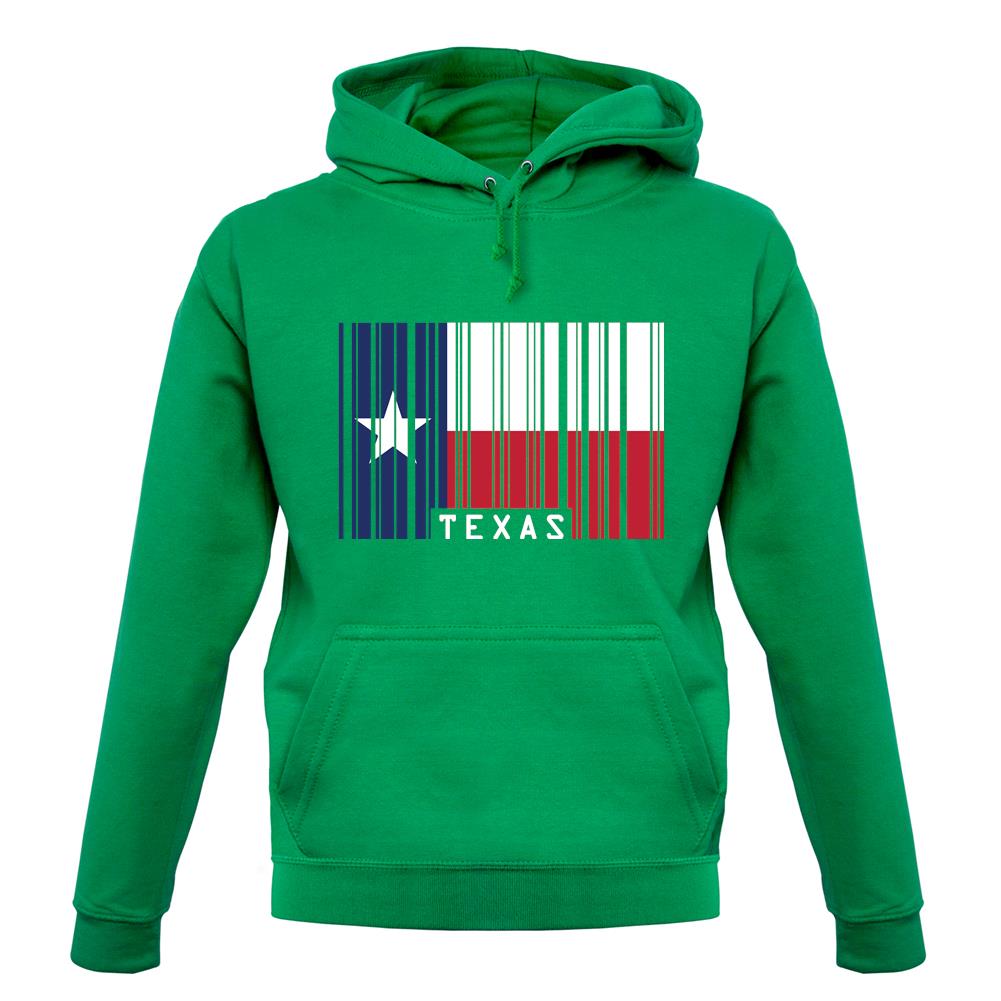 Texas Barcode Style Flag unisex hoodie