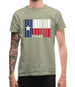 Texas Barcode Style Flag Mens T-Shirt