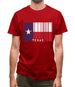 Texas Barcode Style Flag Mens T-Shirt