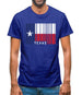 Texas Barcode Style Flag Mens T-Shirt