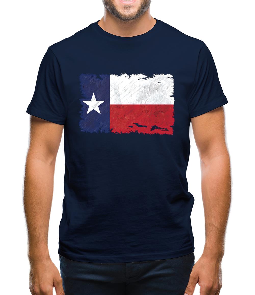 Texas Grunge Style Flag Mens T-Shirt
