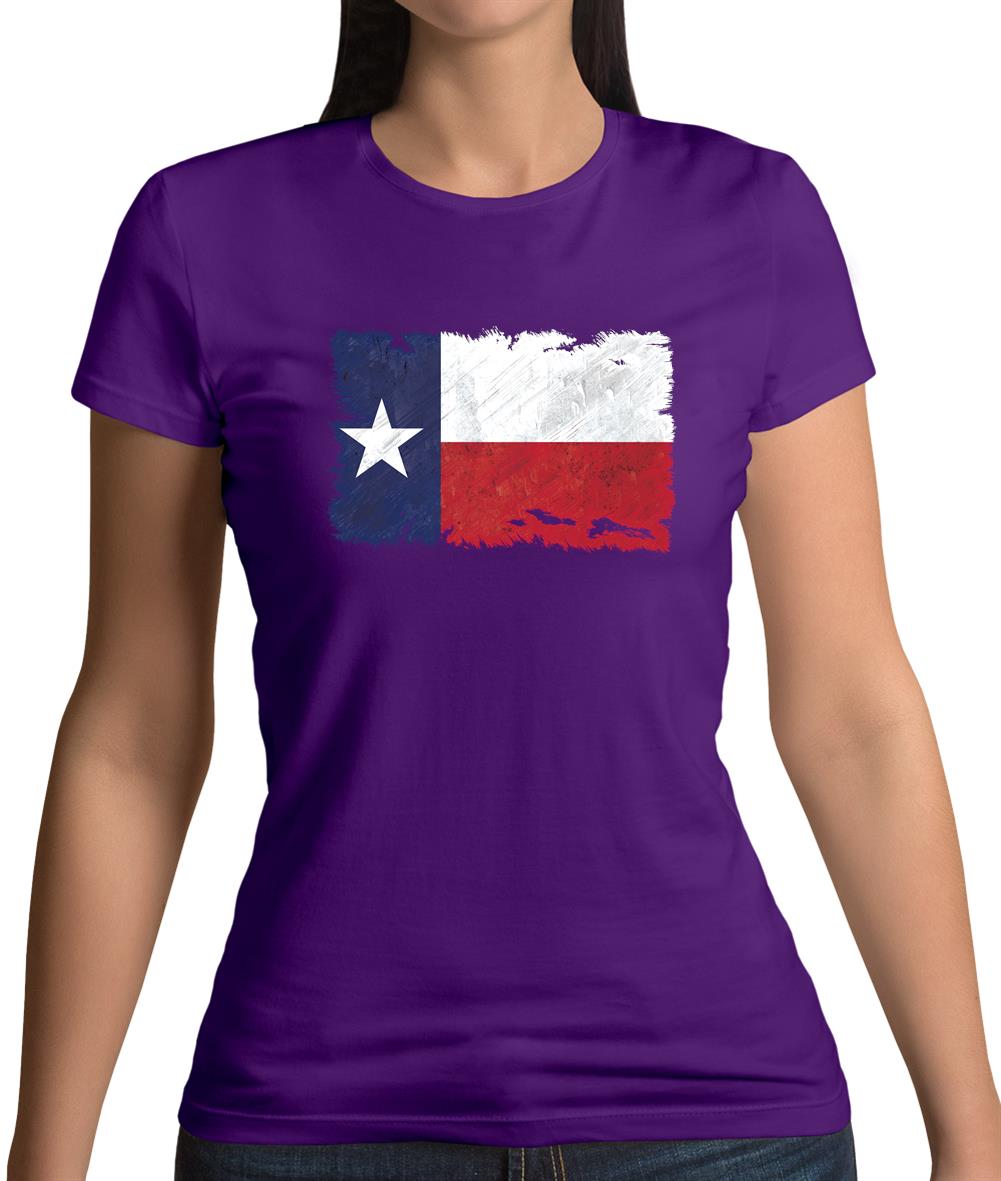 Texas Grunge Style Flag Womens T-Shirt