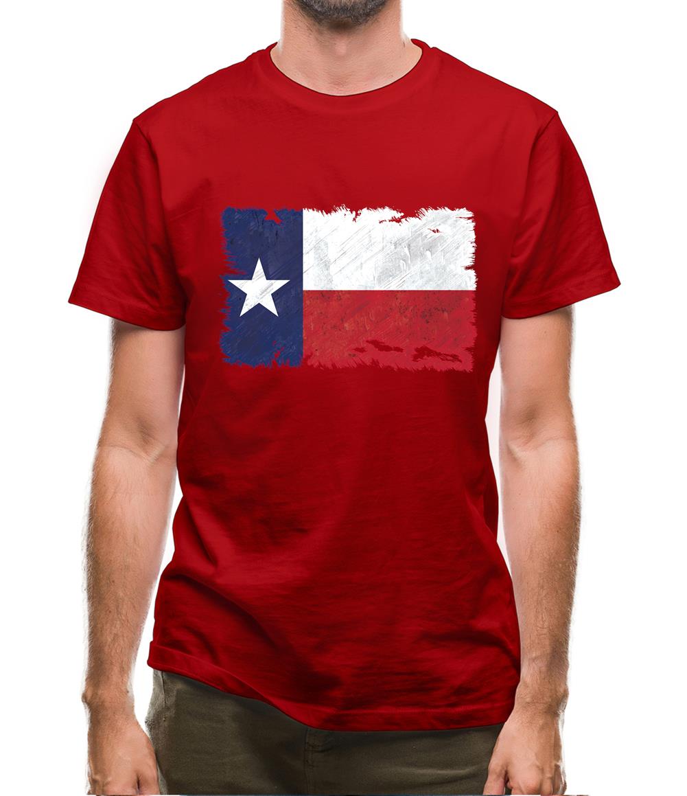 Texas Grunge Style Flag Mens T-Shirt