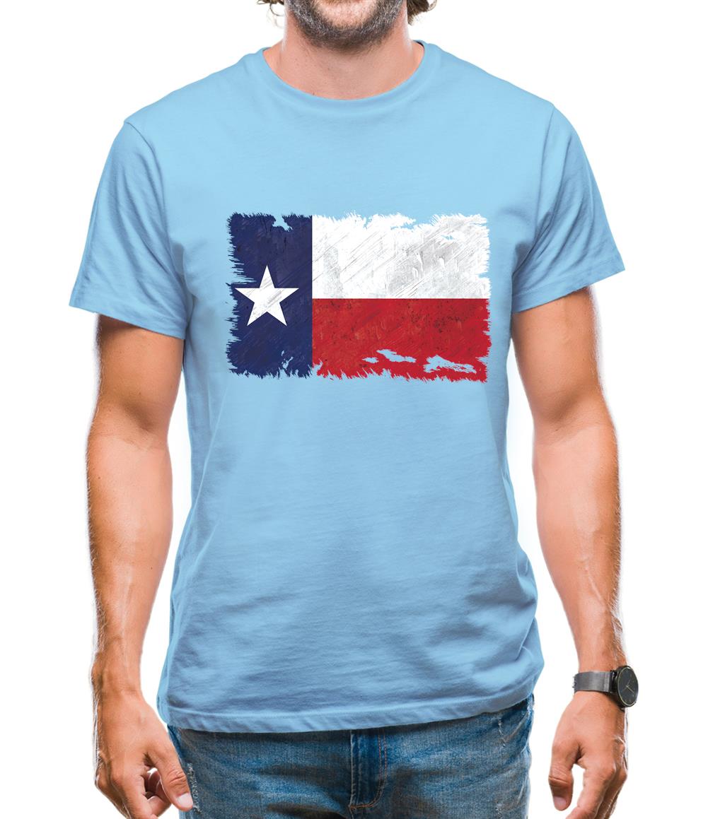 Texas Grunge Style Flag Mens T-Shirt