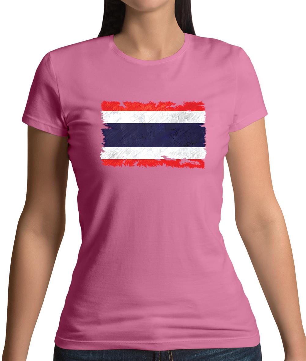 Thailand Grunge Style Flag Womens T-Shirt